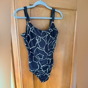 Miraclesuit Black and White Floral One Piece Swimsuit